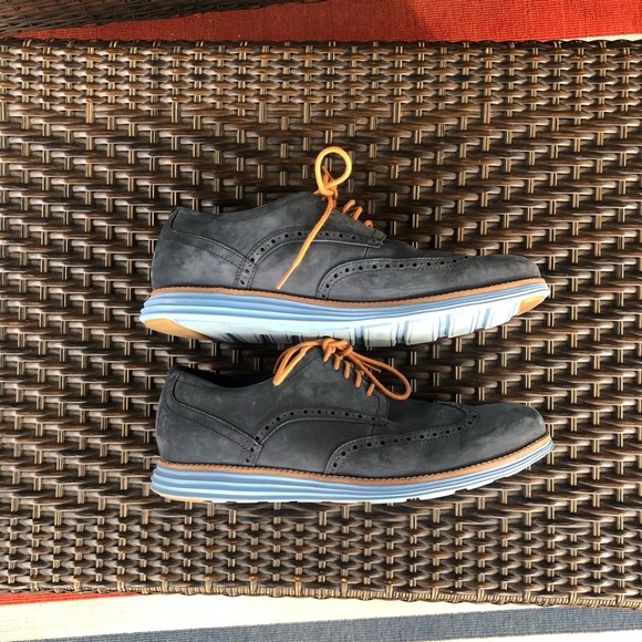 COLE HAAN Men’s Blue Suede Original Grand OS Wing Tips - Size 11M main image 4